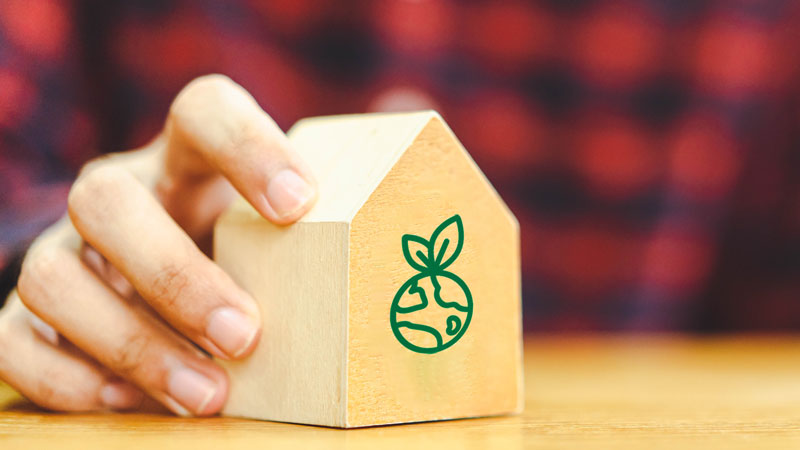 mano tiene casetta in legno